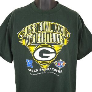 Vintage Green Bay Packers T Shirt Mens Size XL Green 90s NFL Football Super Bowl